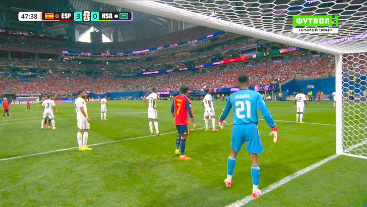 Spain 3 - 0 Saudi Arabia - Hassan Al-Tambakti 49'