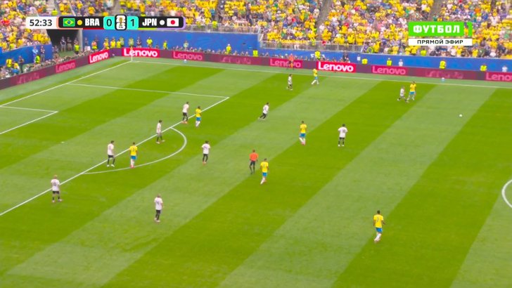 Brazil big chance against Japan 54'