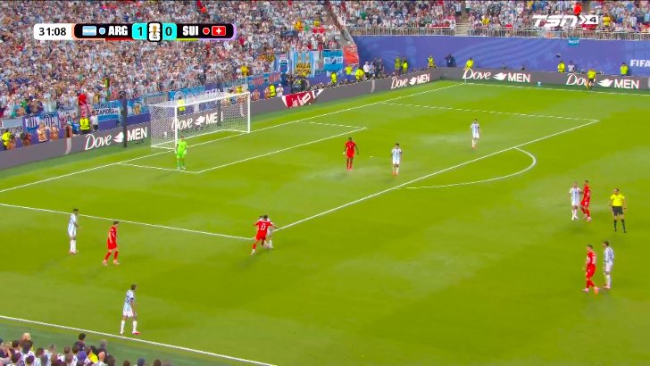 Switzerland penalty shout against Argentina 31'