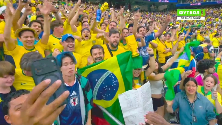 A Japanese fan was mobbed by Brazilian fans after the match