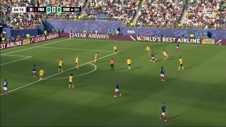 France 1 - 0 Sweden - Kylian Mbappe 45'