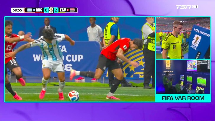 Egypt disallowed goal against Argentina 60'