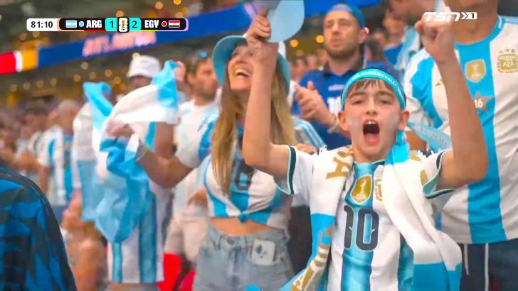 Argentina big chance against Egypt 82'