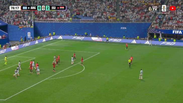 Lionel Messi scores in the 84' for Argentina against Egypt