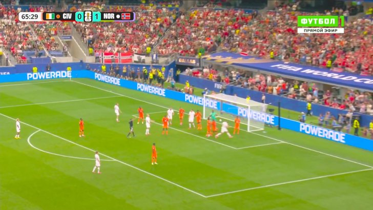 Norway big chance against Ivory Coast 67'